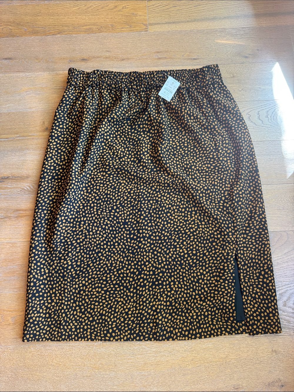 J. Crew Women's Black & Tan Elastic-Waist Skirt